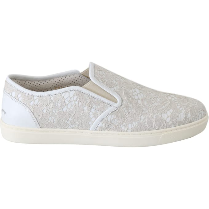 Dolce & Gabbana Witte Leren Lederen Instaploafers Schoenen