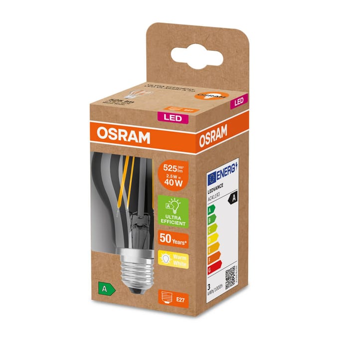 Osram LED lamp - Classic A 40 - helder - E27 - 2,2W - energielabel A