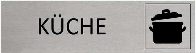 CombiCraft Aluminium Deurbordje "Küche " 165x45mm met tape