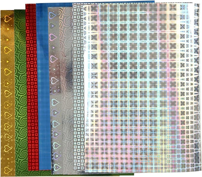 Creotime Holografisch Papier A4 Multicolor 8 Stuks
