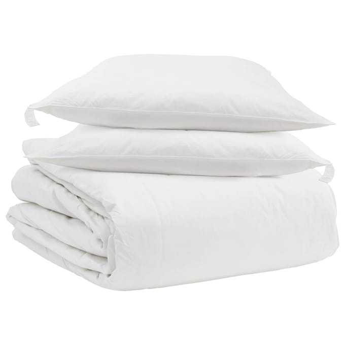 vidaXL - Deken - Set - met - kussen - 3 - st - Wit - Donsveer