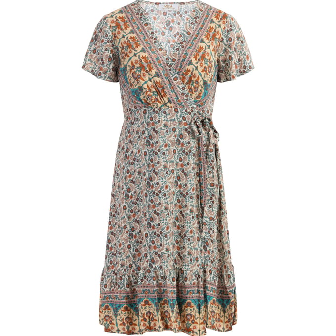 usha Zomerjurk Dames Wol Wit Veelkleurig
