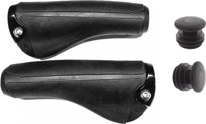 Ergonomische comfort handvatten inclusief einddoppen - Lock on - Zwart