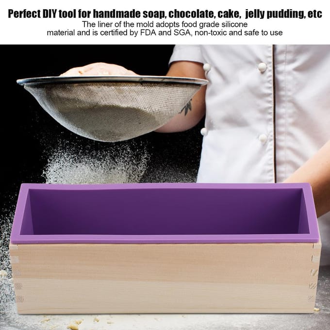 1200ML Rechthoekige Siliconen Zeepvorm DIY Tool voor Bakken Cake IJs Chocolade blue