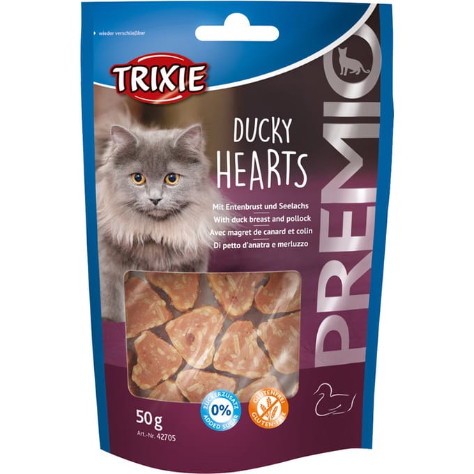 50g Trixie PREMIO Ducky Hartjes Kattensnacks