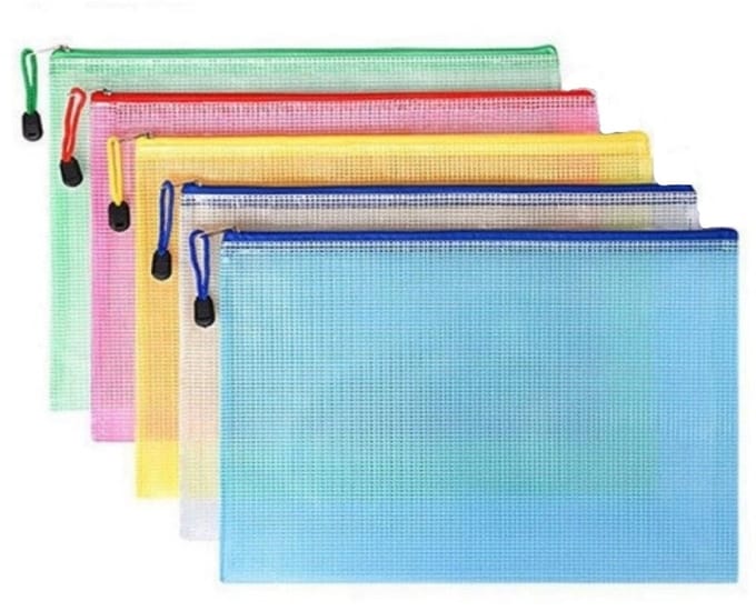 A4 Documentenmap met Ritssluiting – Set van 10 – Transparante Opbergmap voor School & Kantoor – Multicolor
