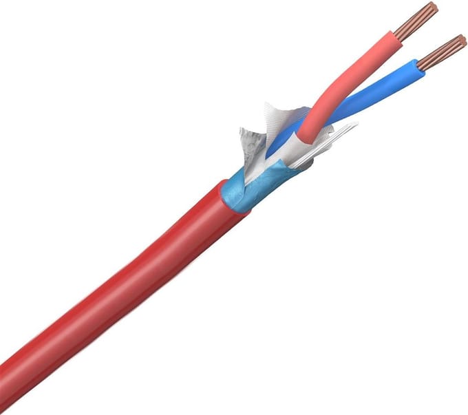 Dynamic brandmeldkabel afgeschermd Y(st)Y 1x2x0,8mm Dca-s2,d0,a3 rood per rol 100 meter