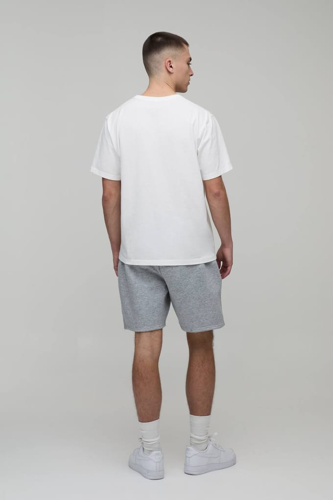 Essential Relaxed Fit Jersey Short | Grey Marl | Size 2XL