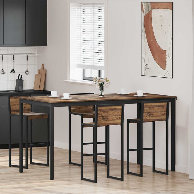 vidaXL - Staande - Bartafel - Bewerkt - hout - Rechthoekig