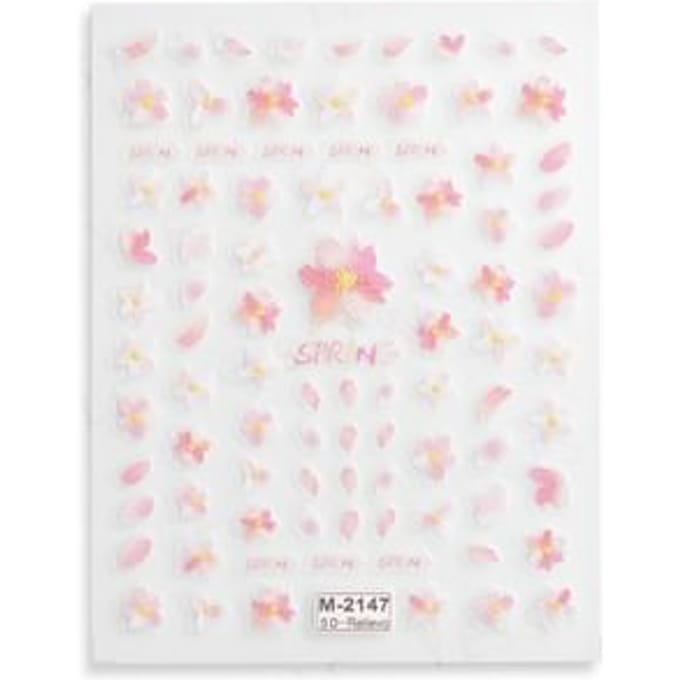 MEKO - Embossed Nail Stickers Sakura 1 pc