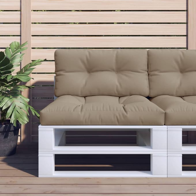 vidaXL - Palletkussens - 2 - st - stof - taupe
