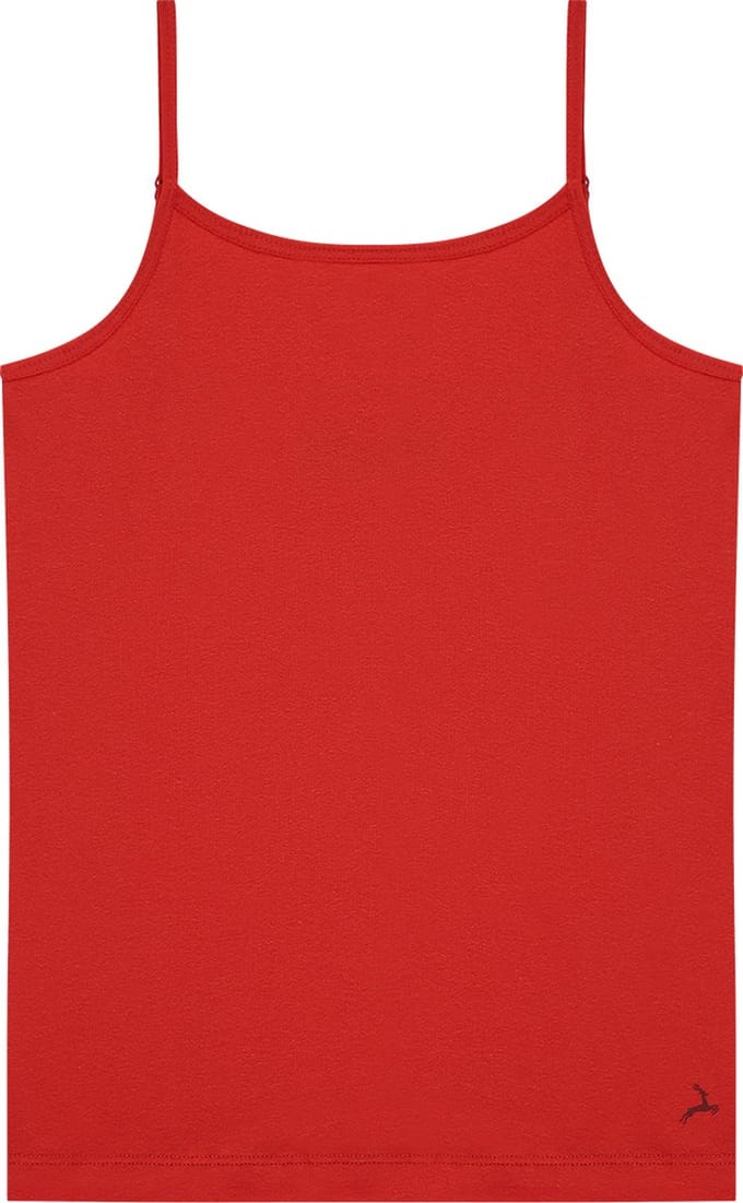 Ten Cate Basics organic cotton stretch spaghetti top rood voor Meisjes | Maat 170/176