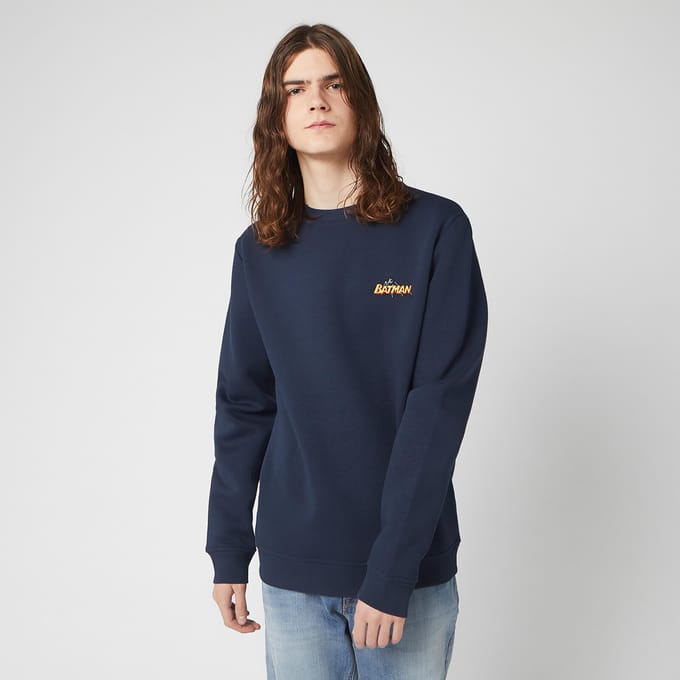 DC Batman Unisex Embroidered Sweatshirt - Navy - S