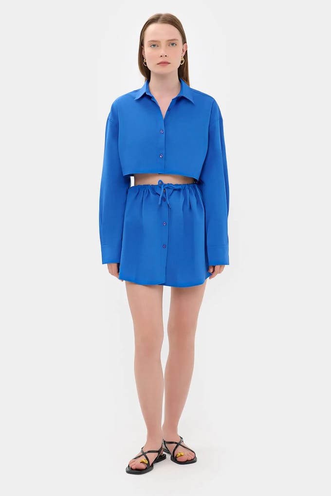 Losse Mouwen Oversized Crop Shirt