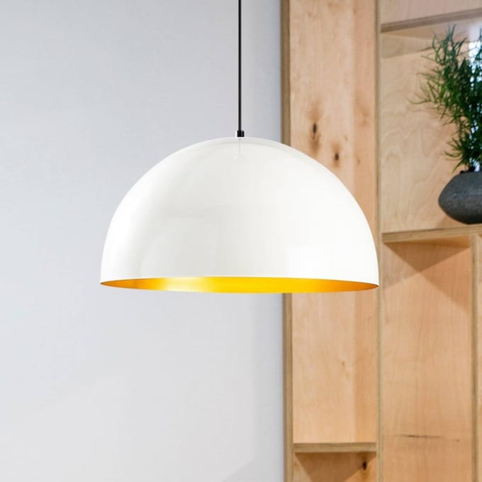 Opviq Berceste 234-S hanglamp Ø50cm wit/goud