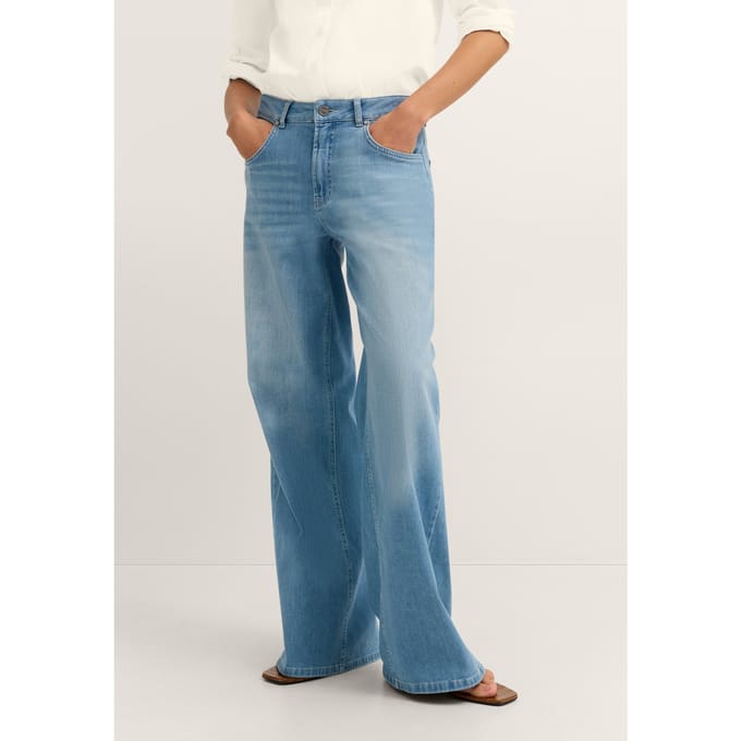 Bugatti Damen Jeans met moderne pasvorm, 5 zakken, licht uitlopend