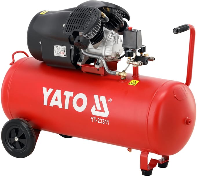 YATO Compressor 100L Twin Cylinder (412 Liter per Minuut Bruto)
