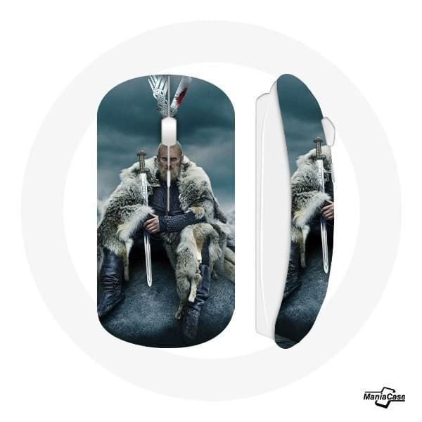 Souris Sans Fil - MANIACASE - Vikings Saison 6 - Ragnar Lothbrok - Clé USB Wifi - Gris