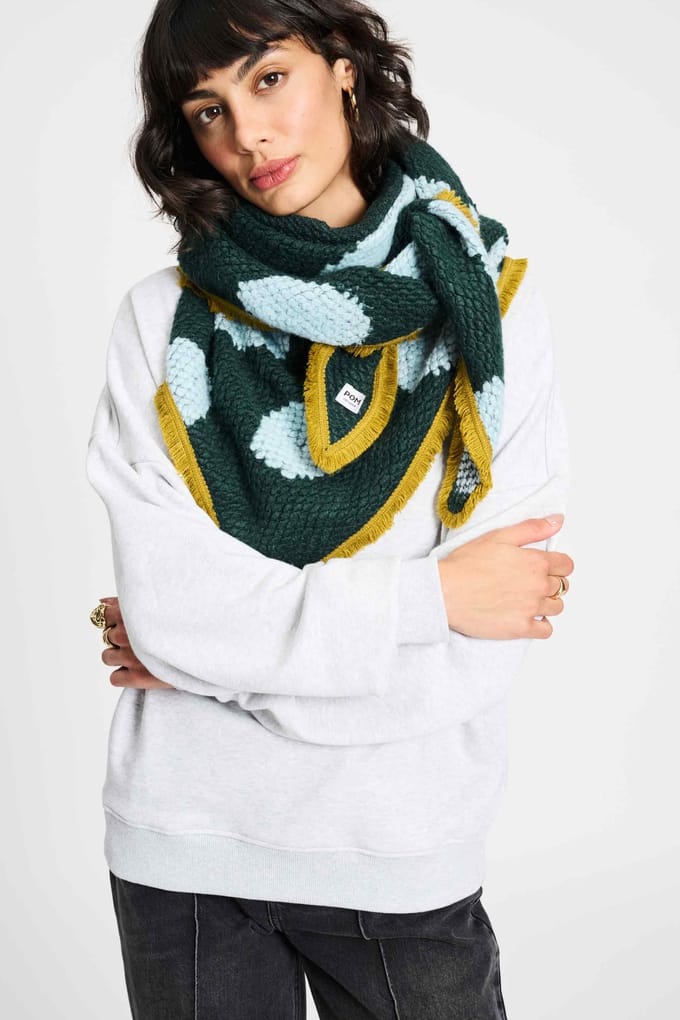 POM Amsterdam Shawl - Dots Green Größe: OS | Schals Outlet | Damen | Grün