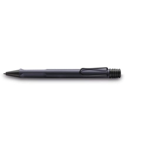 Lamy balpen, model safari, staal zwart, zwarte medium vulling