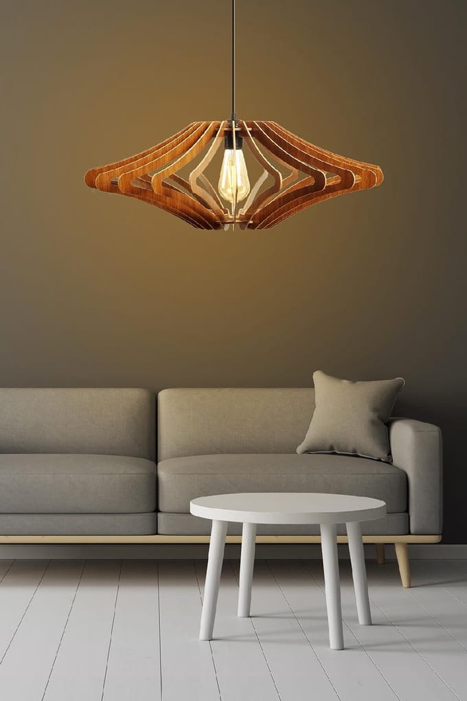 Asir - Kroonluchter - Okkernootkleur - 59 x 59 x 55 cm