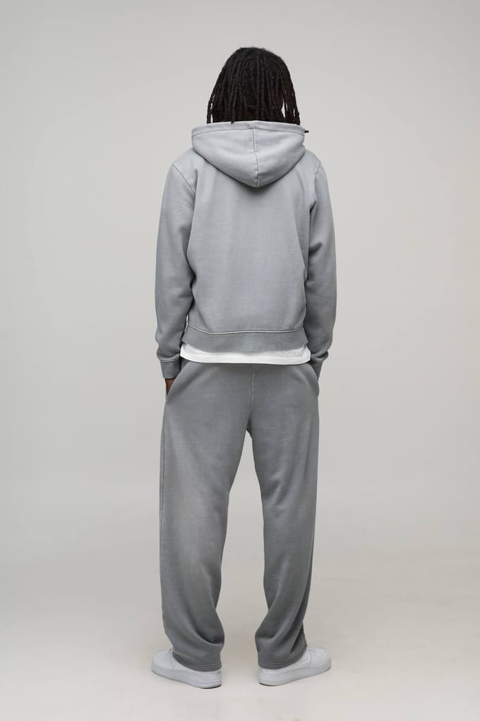 Essential Washed Baggy Drop Crotch Jogger | Washed Grey | Size Medium