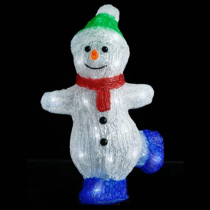 vidaXL - Kerstfiguur - sneeuwman - LED - binnen - en - buiten - 30 - cm - acryl