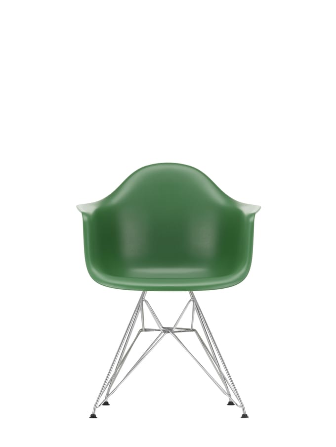 Vitra DAR Eames Plastic Armchair - smaragd RE - verchroomd
