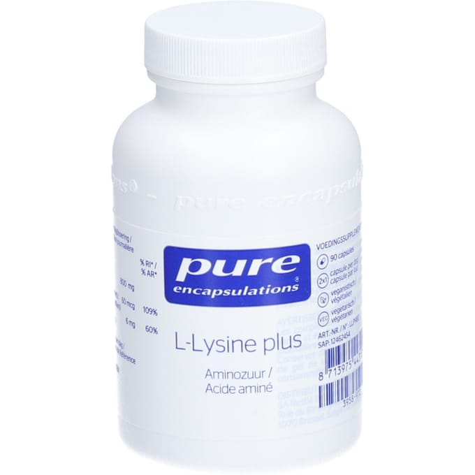 Pure Encapsulations L-Lysine plus | L-lysine met het surplus van selenium en zink 90 Capsules