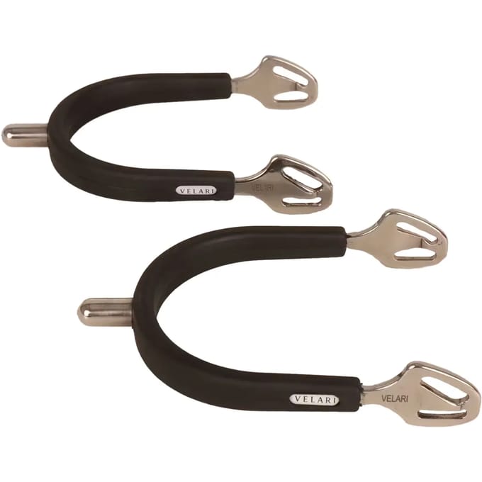 Velari - Sporen stainless steel met rubber afgerond 15mm