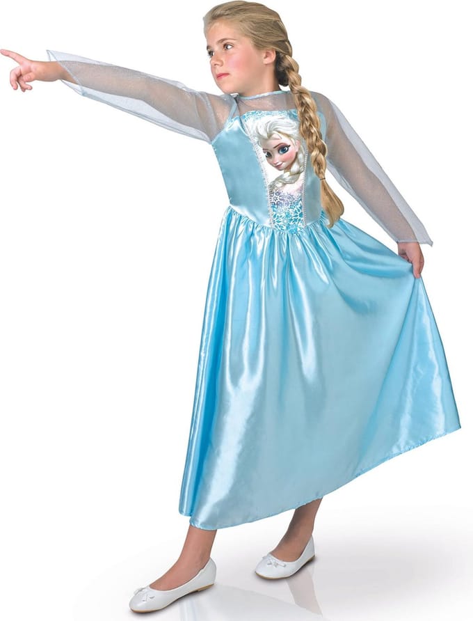 Elsa Frozen™ kostuum voor meiden - Kinderkostuums 9 - 10 jaar