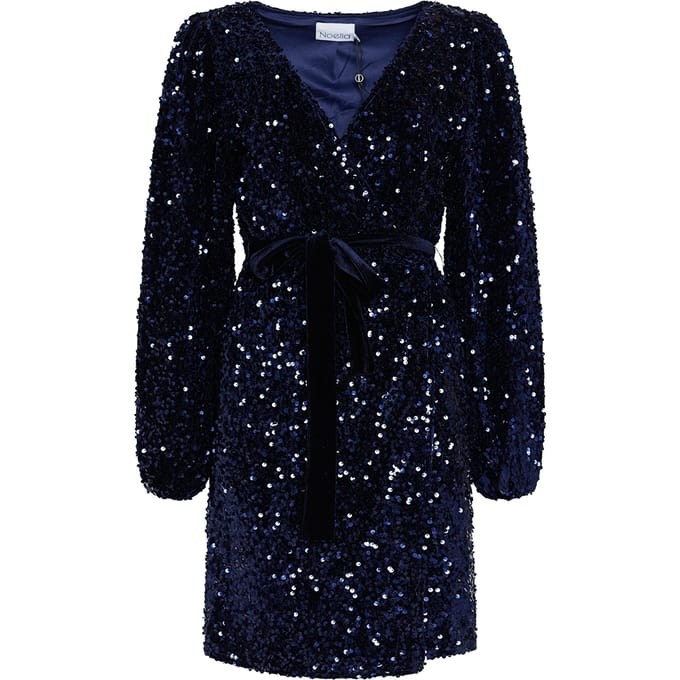 Teagan wikkeljurk in blauw