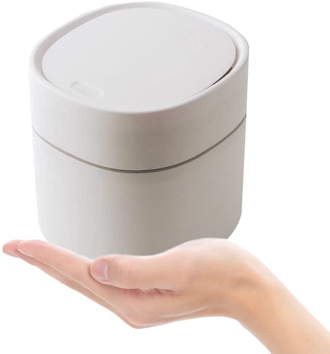 Kleine Prullenbak met Deksel voor Bureau, Badkamer en Keuken - Compacte Afvalbak