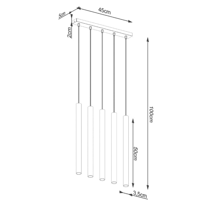 Hanglamp Sollux Lighting Pastelo 5L
