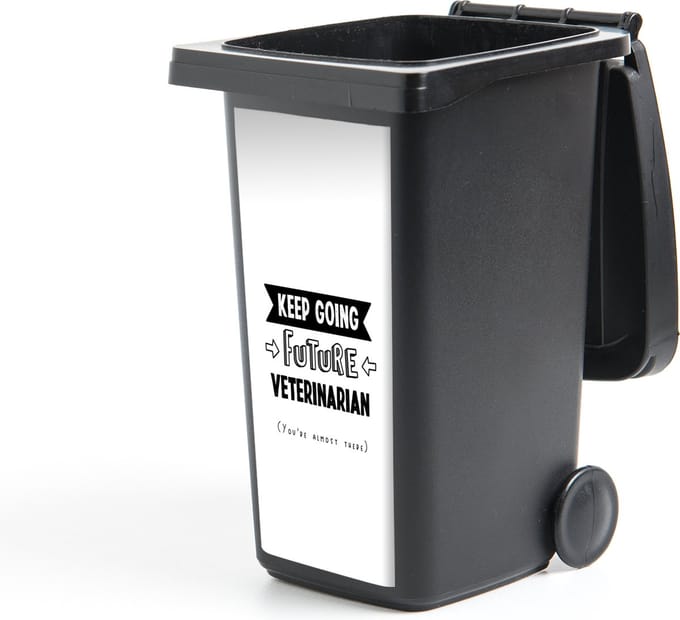 Container sticker Onderwijs - Studeren - Dierenarts - Spreuken - 44x98 cm - Kliko sticker