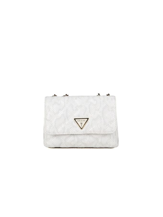 GUESS schoudertas Giully II Mini 2 Comp Convertible Flap Bag Cream White crème