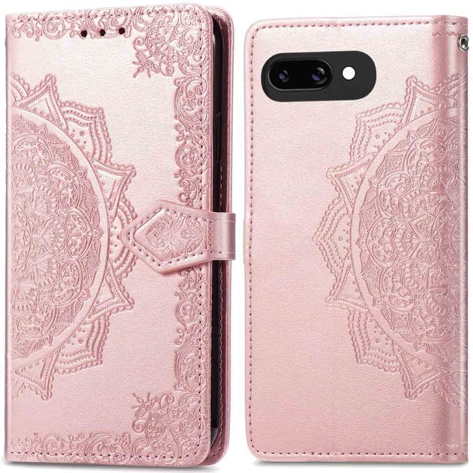 imoshion Hoesje - Geschikt voor Google Pixel 9a - Mandala Bookcase - Rosé Goud
