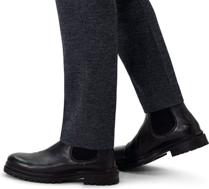 Manfield - Heren - Zwarte leren chelsea boots - Maat 44