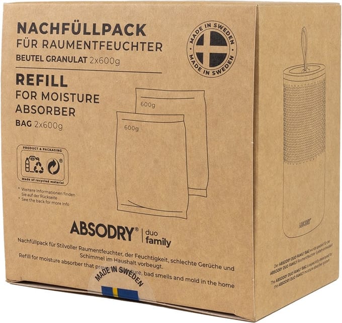 Absodry - Navulling - Refill - 2 x 600gr - Duo Family