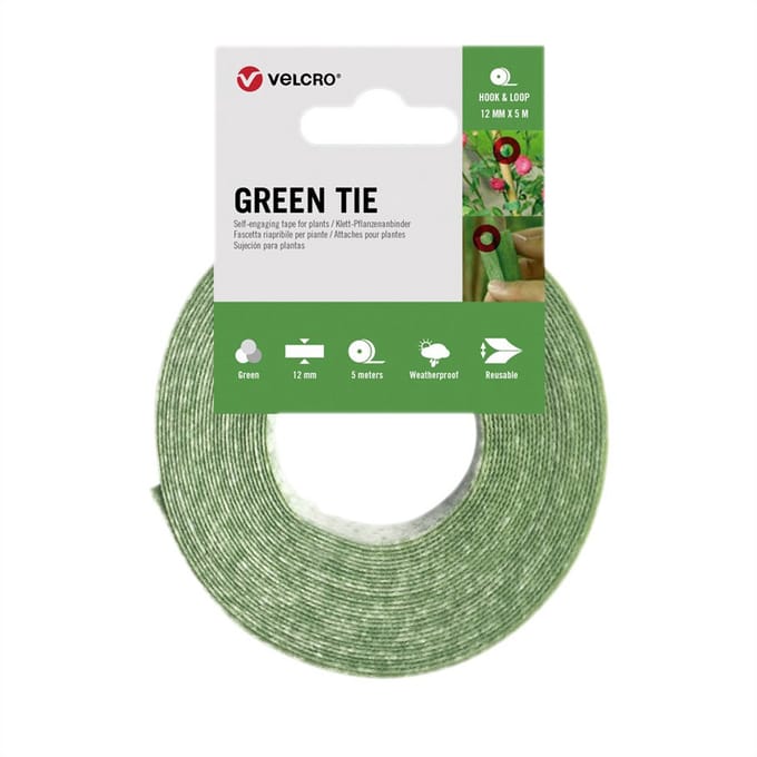 VELCRO® Green Tie 5m zelfsluitende tape 12mm groen