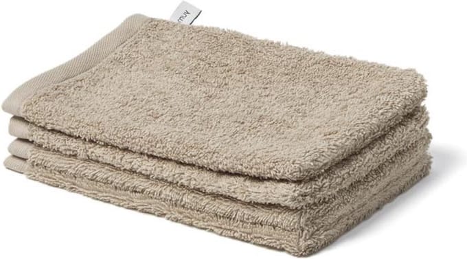 Yumeko washandjes terry warm taupe 15x22 - 4 st