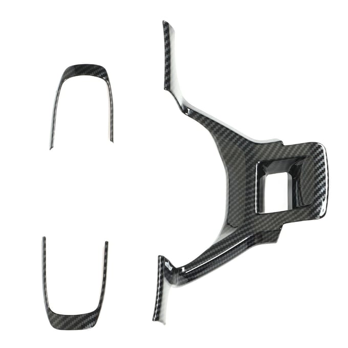 3 STUKS Stuurwielafdekking Frame Koolstofvezel Patroon Roestvrij Glad Oppervlak Vervanging voor KIA gray