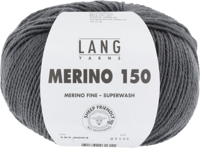 Lang Yarns Merino 150 - 03 steengrijs - Merinowol Garen