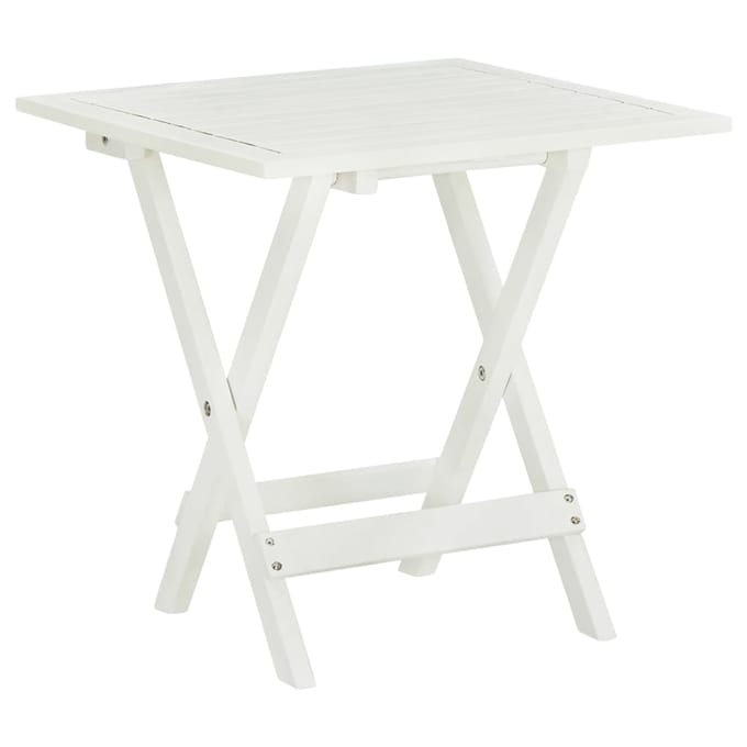 vidaXL - Bistrotafel - 46x46x47 - cm - massief - acaciahout - wit