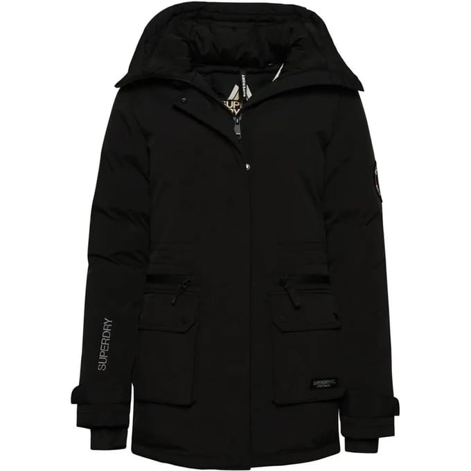 Superdry City Padded Parka Jacket Dames Jas - Black - Maat Xs