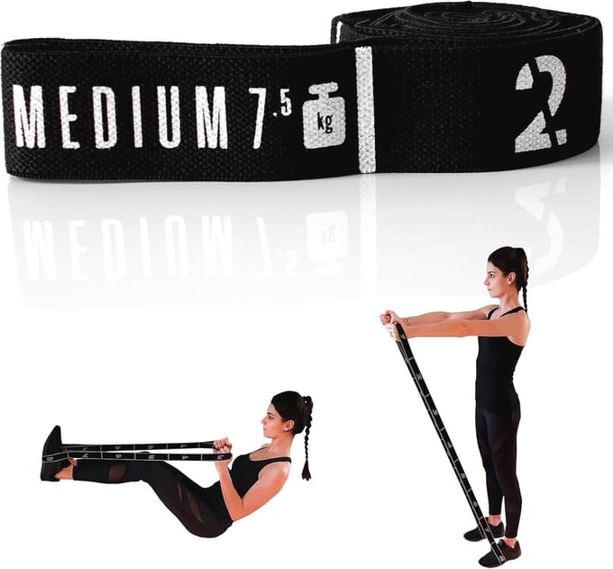 Elastische Weerstandsband met Lussen - 8 Niveaus voor Thuis Workout en Stretching