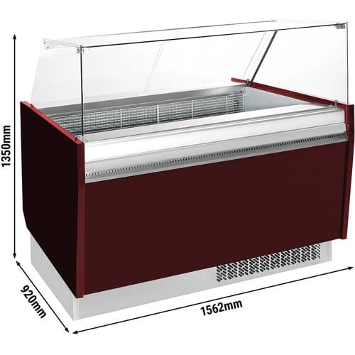 GGM Gastro Eistheke LIAM - 1560mm - Statisch - für 13+13x 5 Liter Eisbehälter - Granatrot Rood