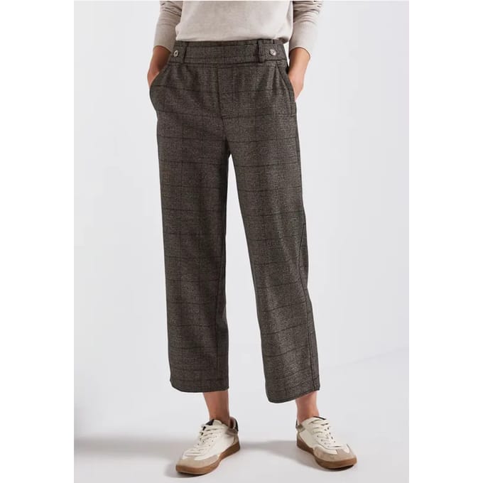 Geruite 7/8 straight legs broek