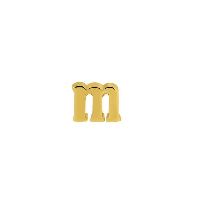 Goud Plated Oorknop Letter m