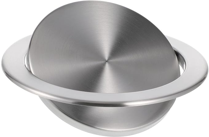 Inbouw Prullenbak Deksel - RVS Klep - Keuken Afval - Ruimtebesparend Ontwerp - 26.8cm Diameter - Zilver